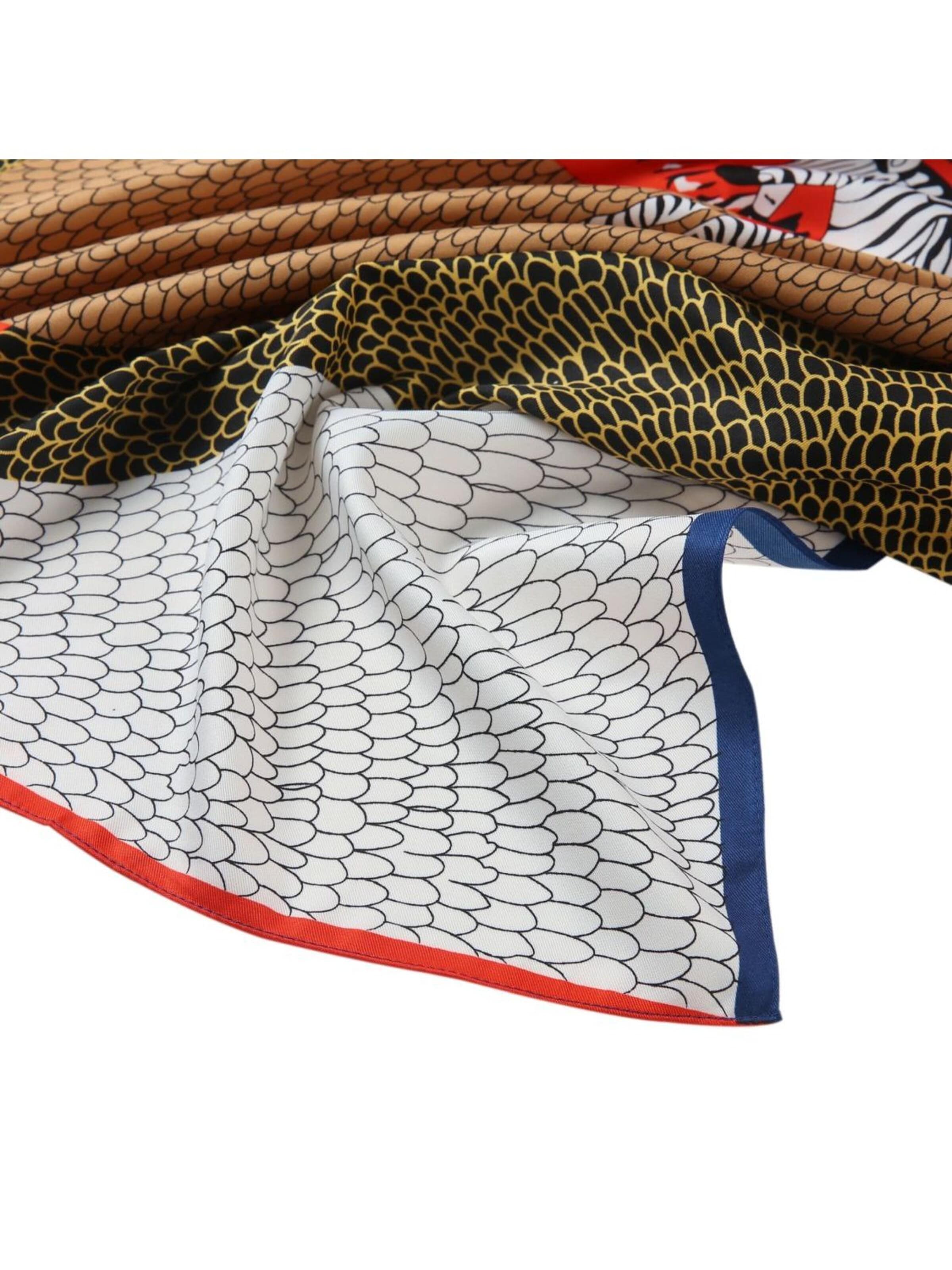 alberto cabale - Chal 'Grand carré de Soie Snake Zoé' en rojo