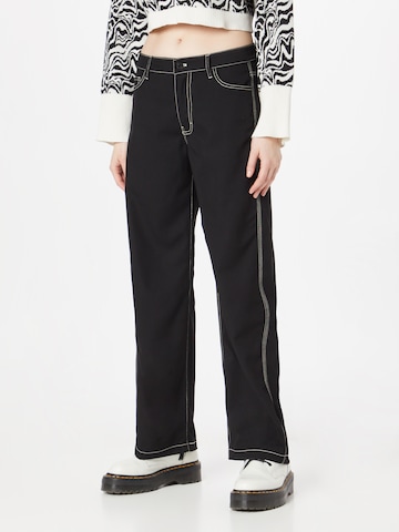 Wide Leg Pantalon 'Abigail' WEEKDAY en noir : devant