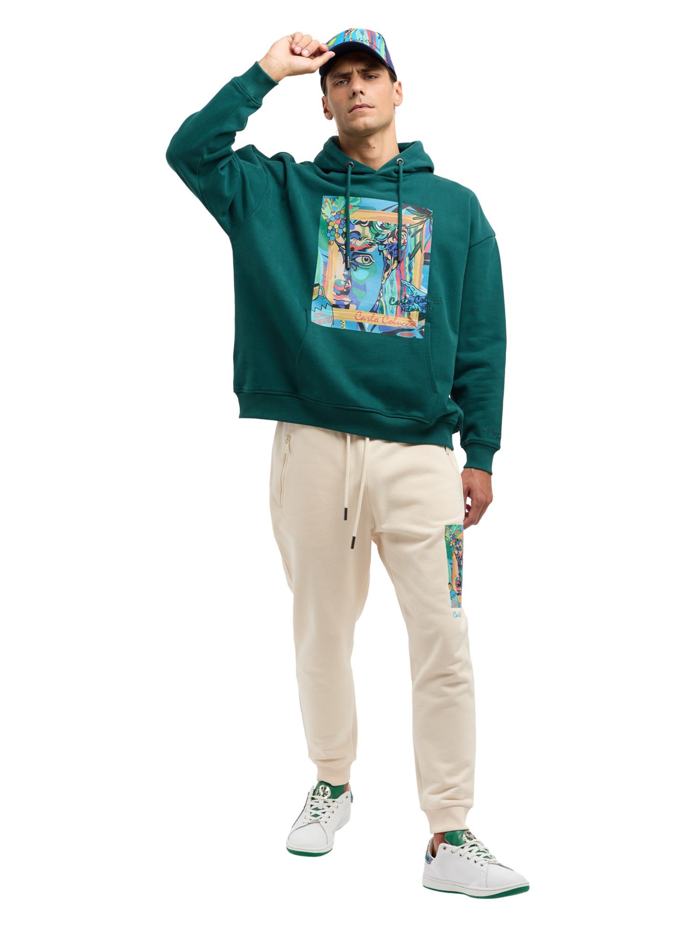 Carlo Colucci Sweatshirt 'De Val' in Green