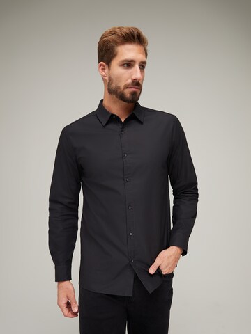 ABOUT YOU x Kevin Trapp Regular fit Button Up Shirt 'Jasper' in Black