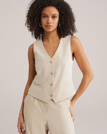 WE Fashion Regular Veckad byxa i beige