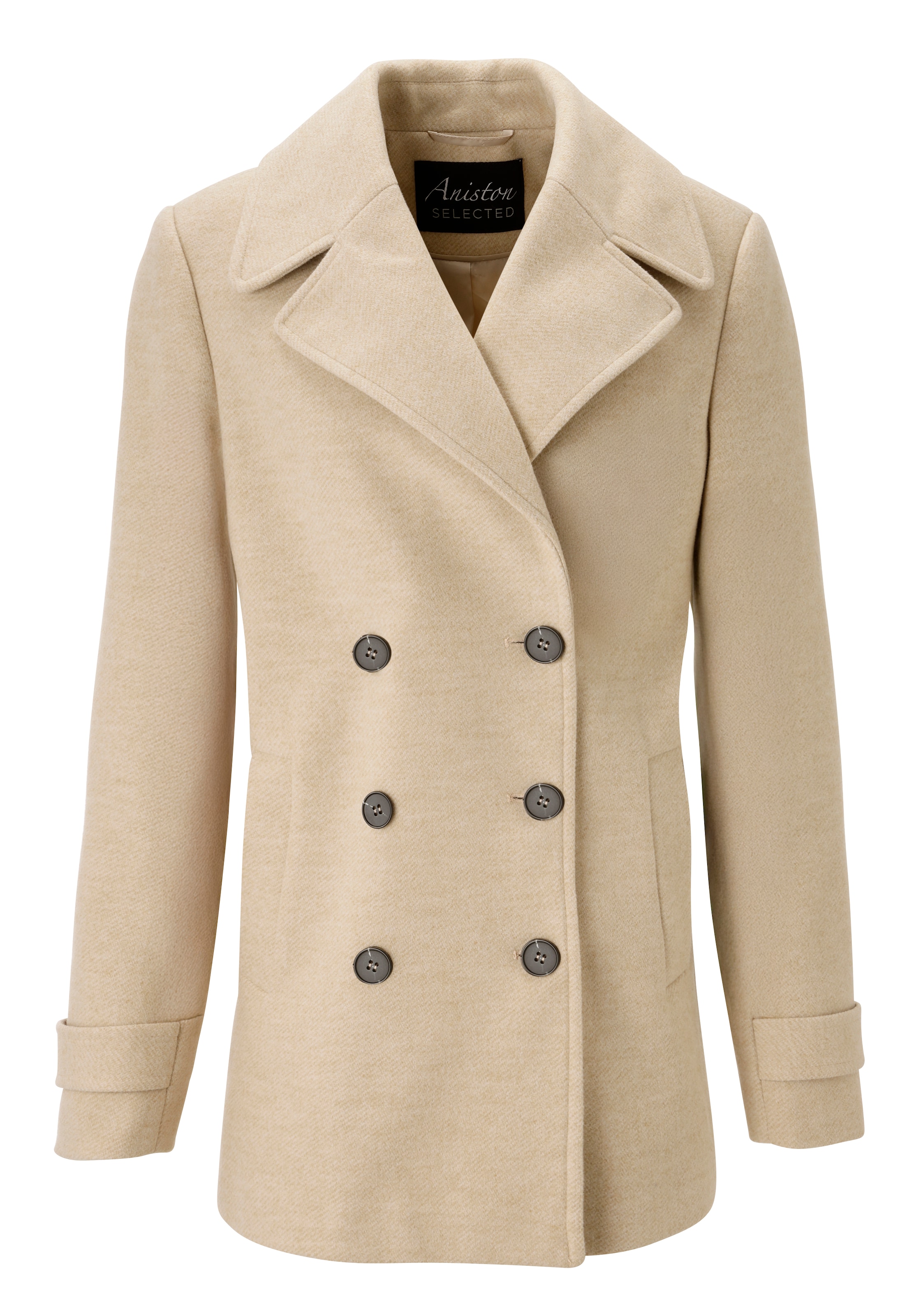 Aniston SELECTED Between-Seasons Coat in Beige: front