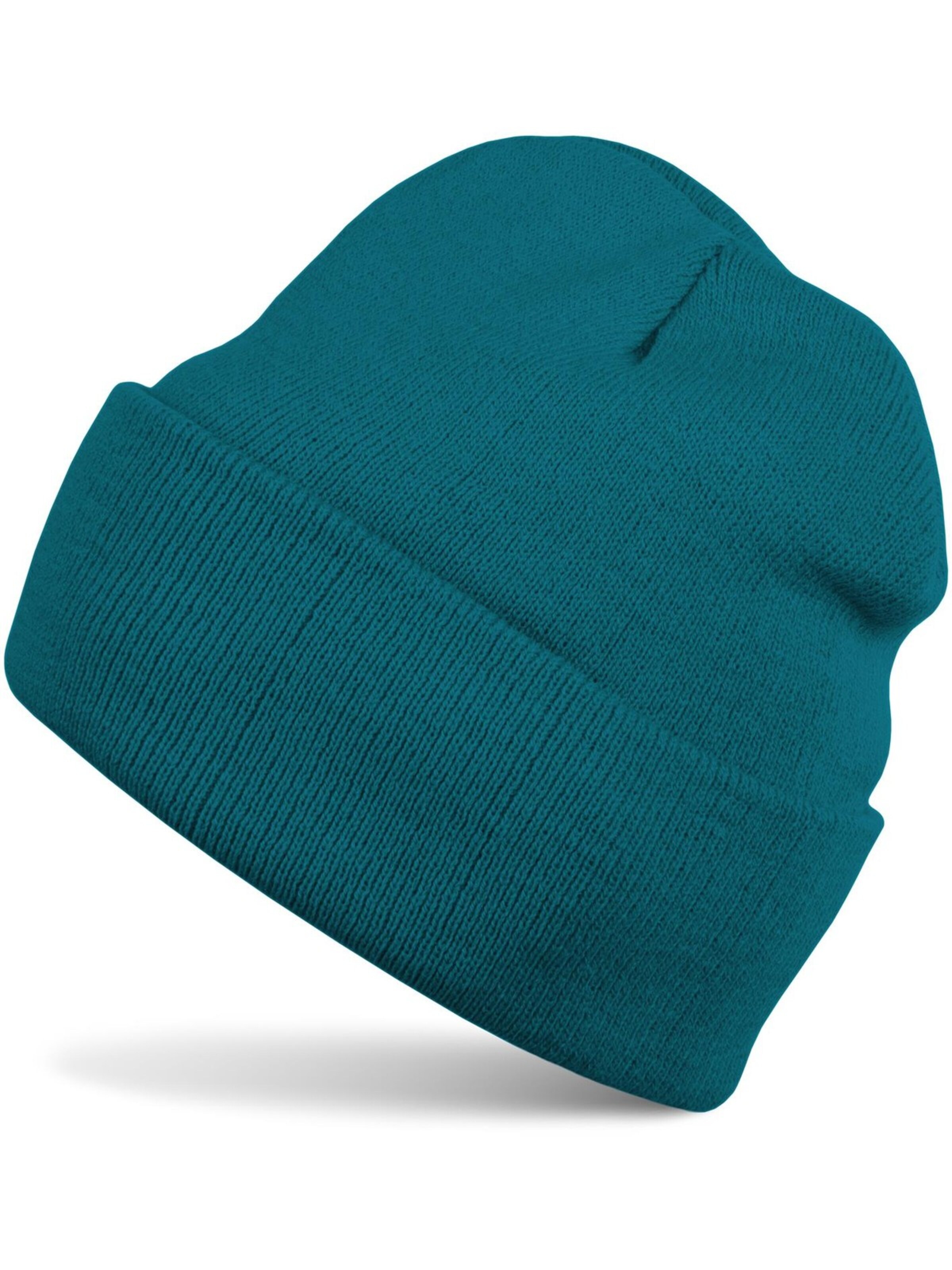 styleBREAKER Beanie 'Kinder Strickmütze mit Krempe' in Green: front