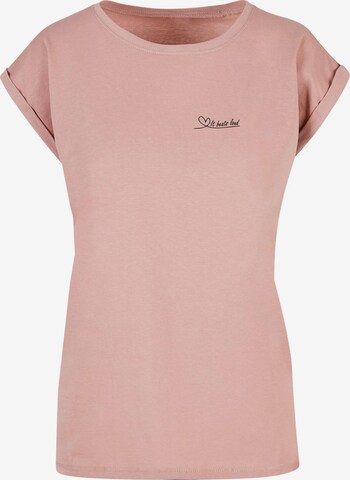 Merchcode Shirt 'It Beats Loud' in Pink: front