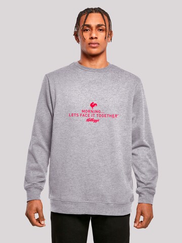 Sweat-shirt 'Kellogg's Breakfast Cereals Morning Lets Face It' F4NT4STIC en gris : devant