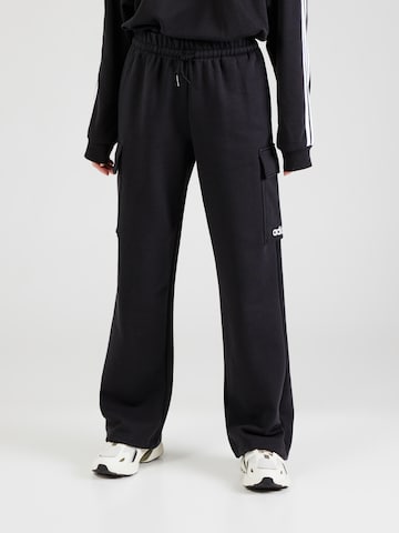 ADIDAS SPORTSWEAR Wide leg Sports trousers in Black: front