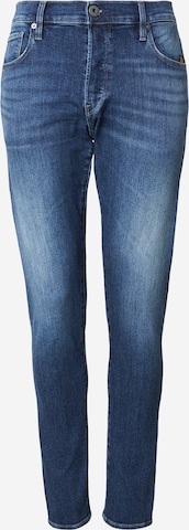 G-STAR Slimfit Kavbojke '3301' | modra barva: sprednja stran