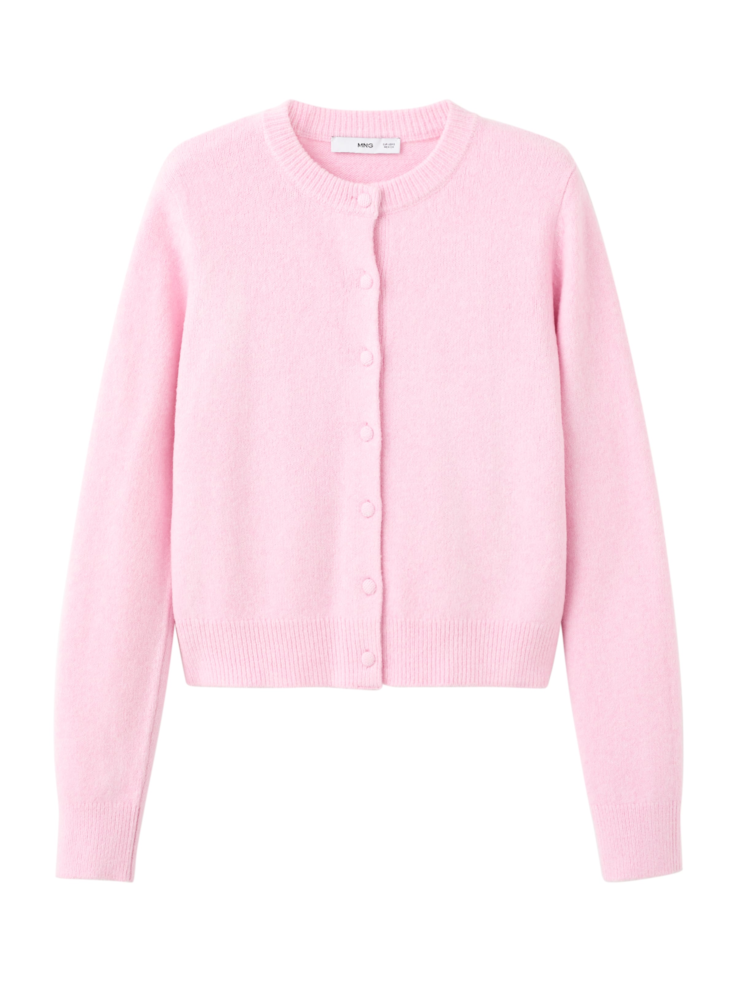 Geacă tricotată 'SEEDSUN' de la MANGO pe roz: față