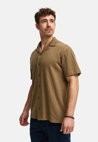 INDICODE JEANS Regular fit Overhemd 'Crepe' in Bruin