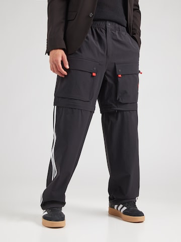 ADIDAS ORIGINALS - Loosefit Calças '100T' em preto: frente