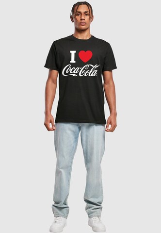 Merchcode Μπλουζάκι 'Coca Cola I Love Coke' σε μαύρο