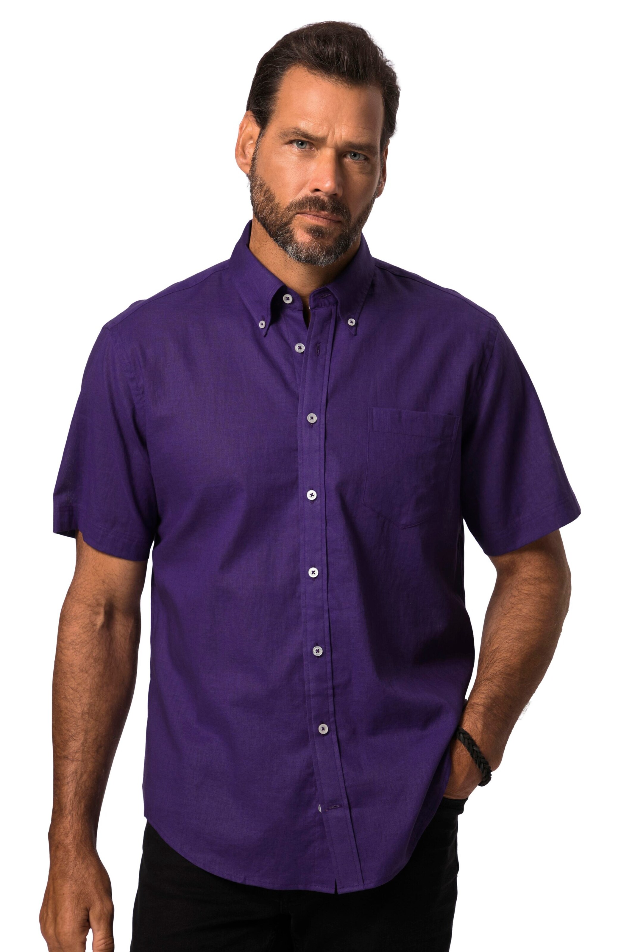 JP1880 Regular fit Button Up Shirt in Purple: front