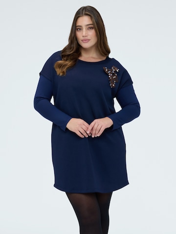 Fiorella Rubino Jurk in Blauw: voorkant