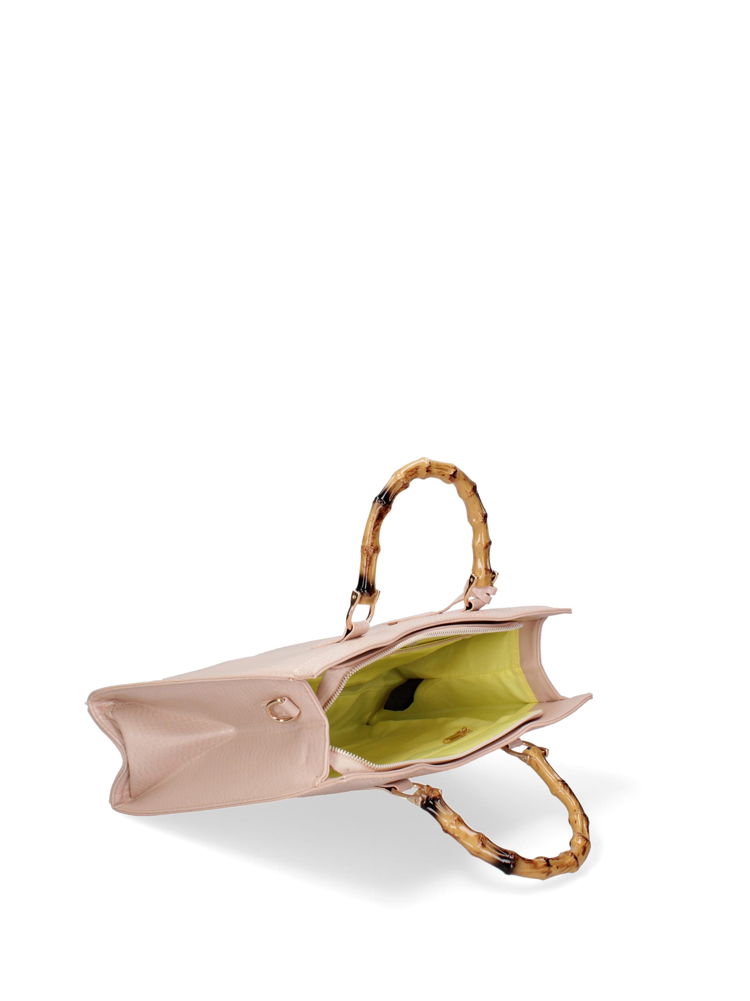 Borsa a spalla 'Borsa a Spalla Donna Ecopelle Vegana con Manico Bambù' di Diana&Co. in rosa