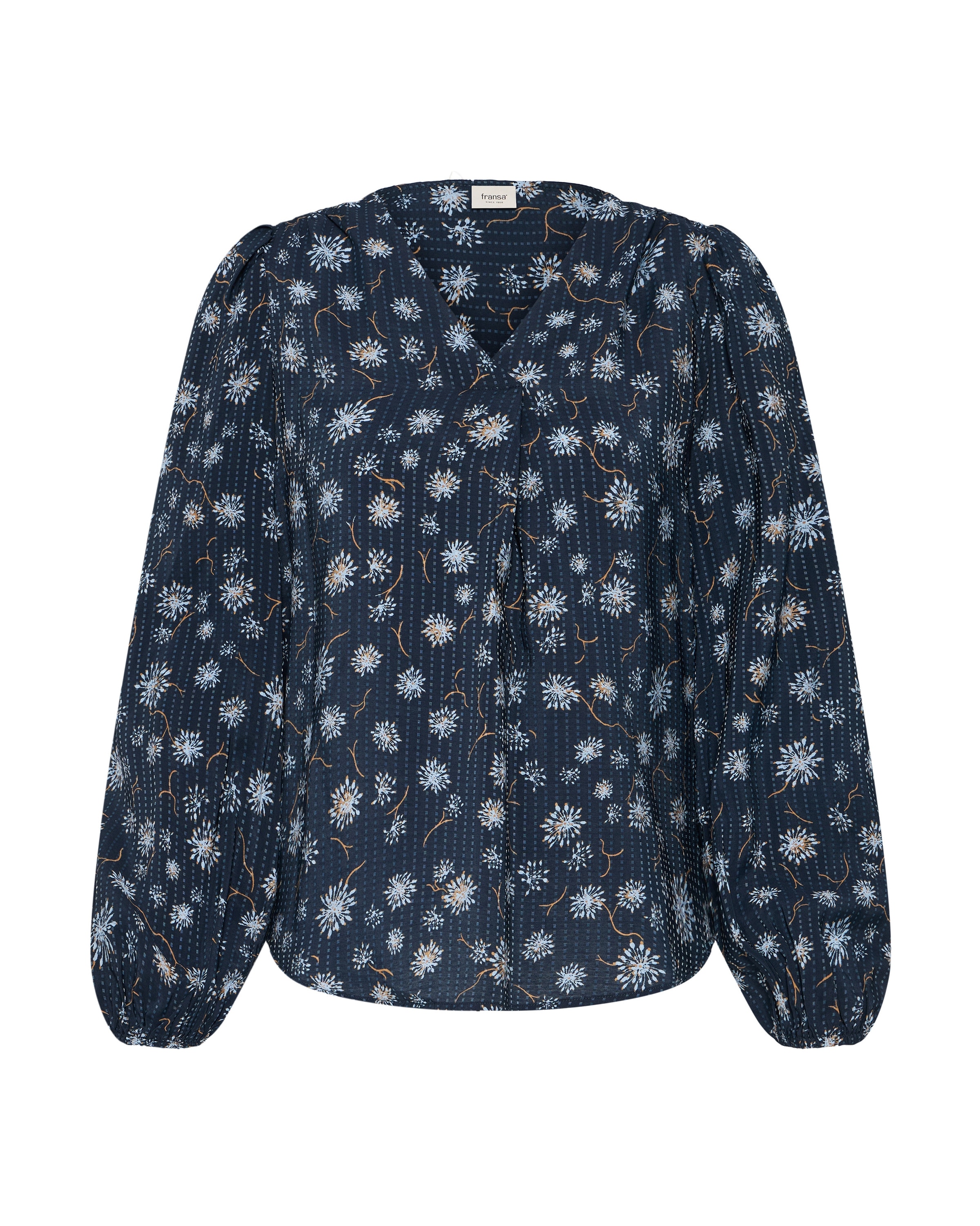 Fransa Bluse in Blau: Vorderseite