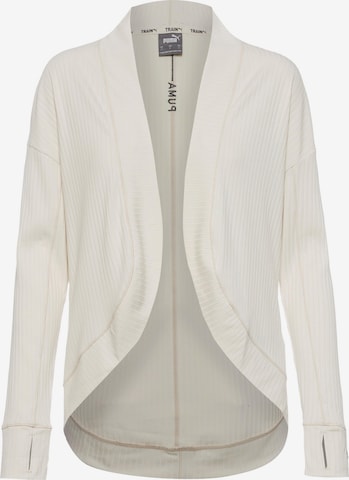 PUMA Athletic Cardigan 'Studio Unwind' in White: front