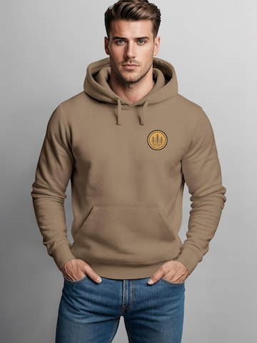 Neverless Sweatshirt 'Bäume Badge 1' in Brown