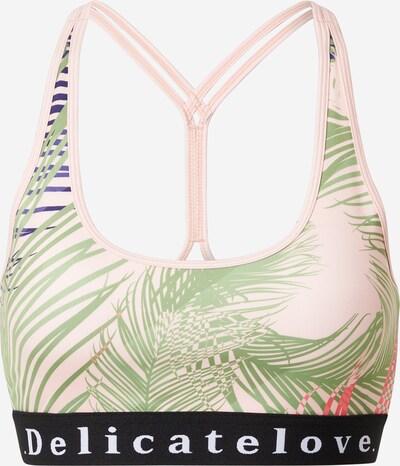 DELICATELOVE Soutien-gorge de sport 'Shiva Feder' en bleu / vert / rose, Vue avec produit