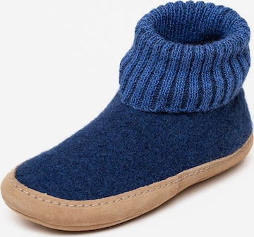 Gottstein Hausschuh 'Hüttenschuhe Dakota' in Blau: Vorderseite