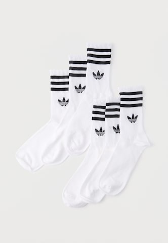 balts ADIDAS ORIGINALS Zeķes '3-Stripes Crew 6 Pairs'