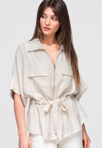 Ombre Blouse in Beige