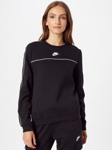 Nike SportswearSweater majica 'Nike Sportswear' - crna boja: prednji dio