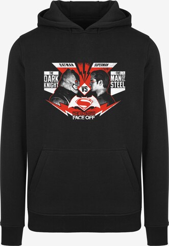 F4NT4STIC Sweatshirt 'DC Comics Batman v Superman Face Off' in Zwart: voorkant