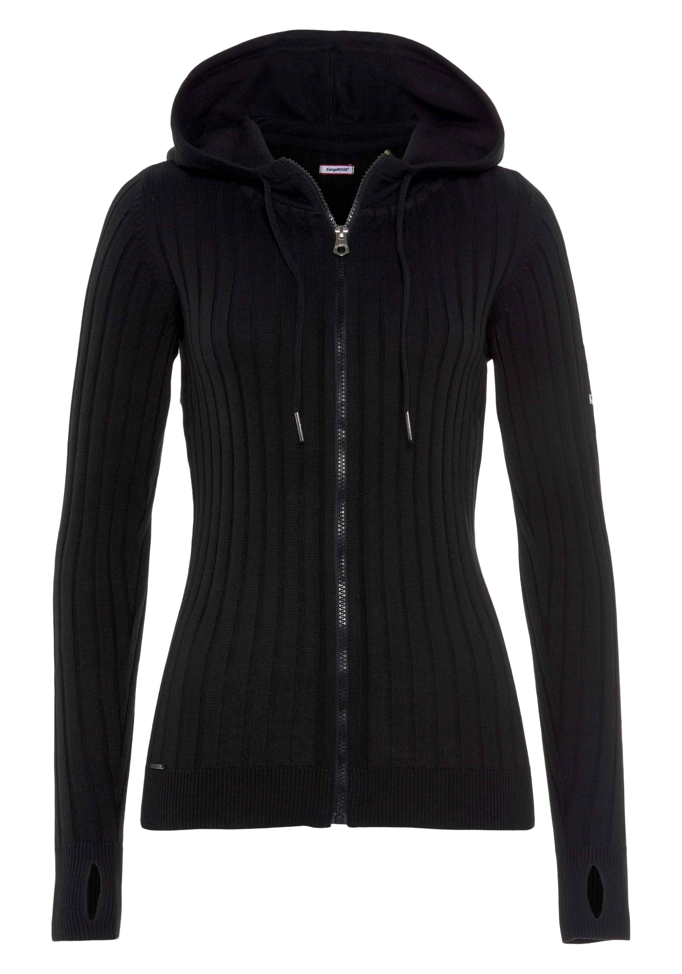 KangaROOS Sportstrickjacke in Schwarz: Vorderseite