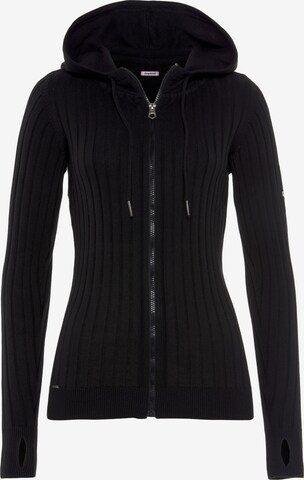 KangaROOS Athletic Cardigan in Black: front