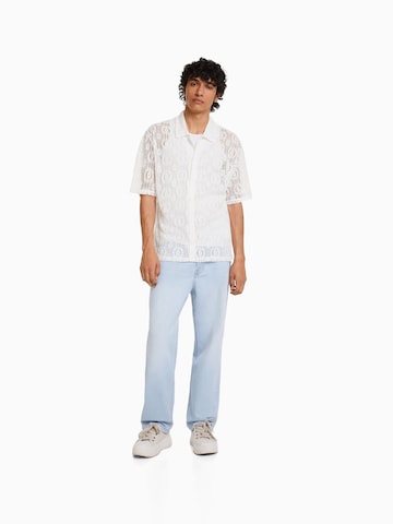 Bershka Comfort fit Button Up Shirt in White