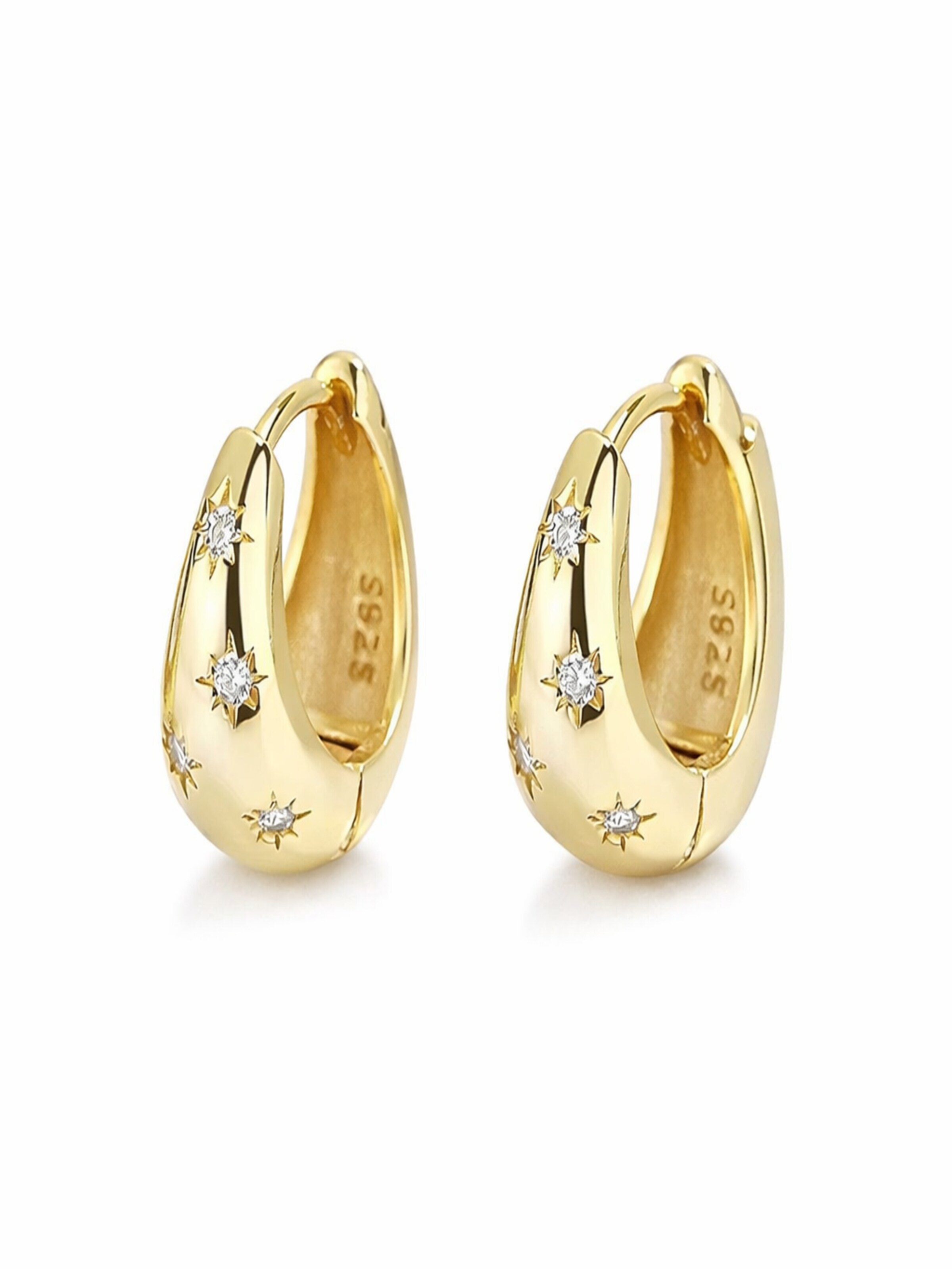 ROUGEMONT Jewellery Earrings 'Creoloen Ohrringe 925 Sterling Silber' in Gold: front