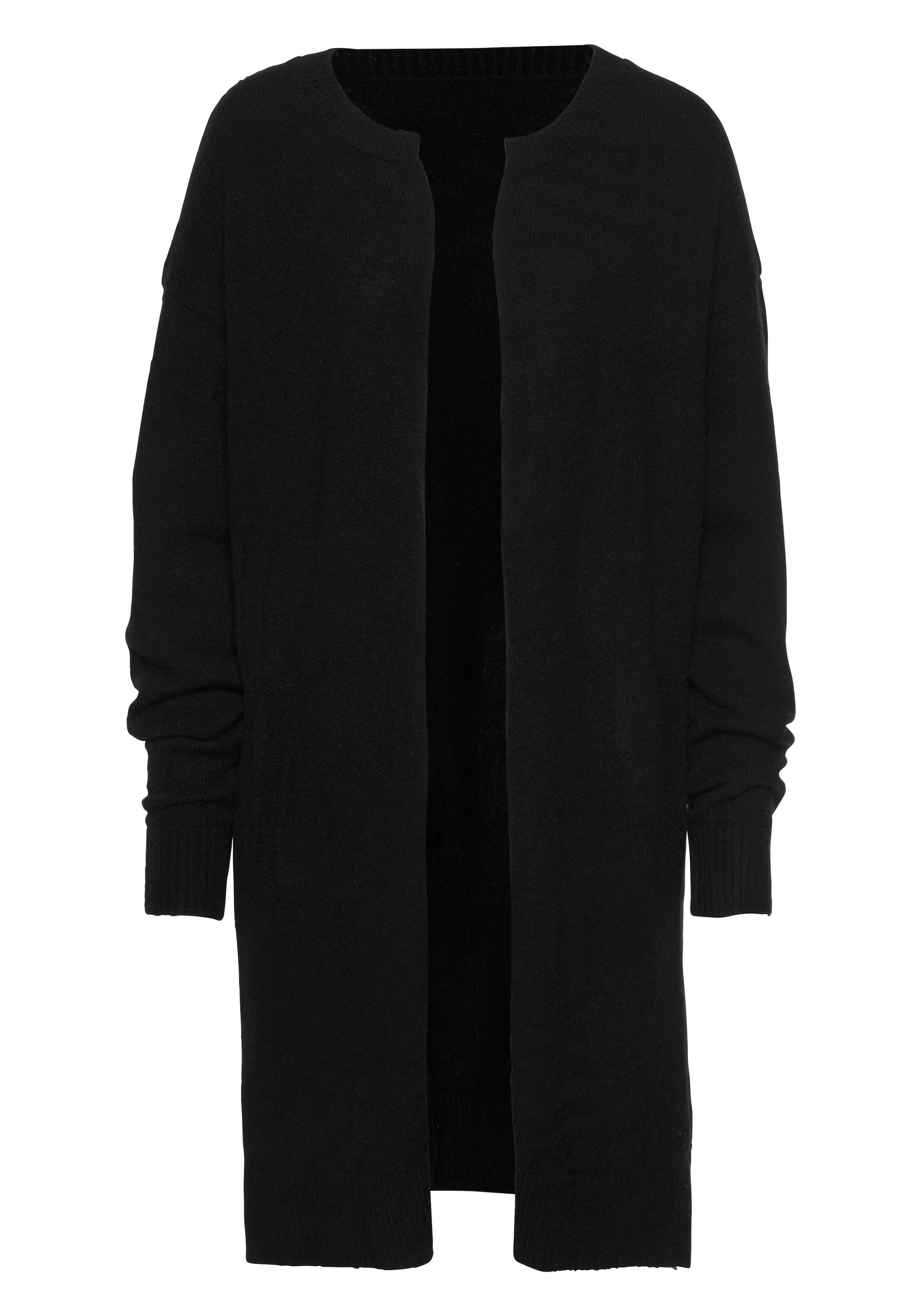 Aniston CASUAL Strickjacke in Schwarz: Vorderseite