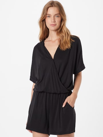 Urban Classics Jumpsuit in Zwart: voorkant