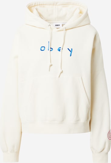 Obey Sweatshirt 'Scribbled' in royalblau / rot / weiß, Produktansicht