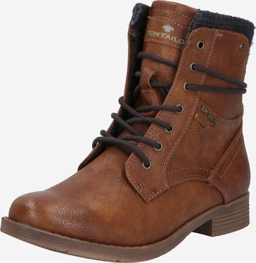 Bottines à lacets TOM TAILOR en marron : devant