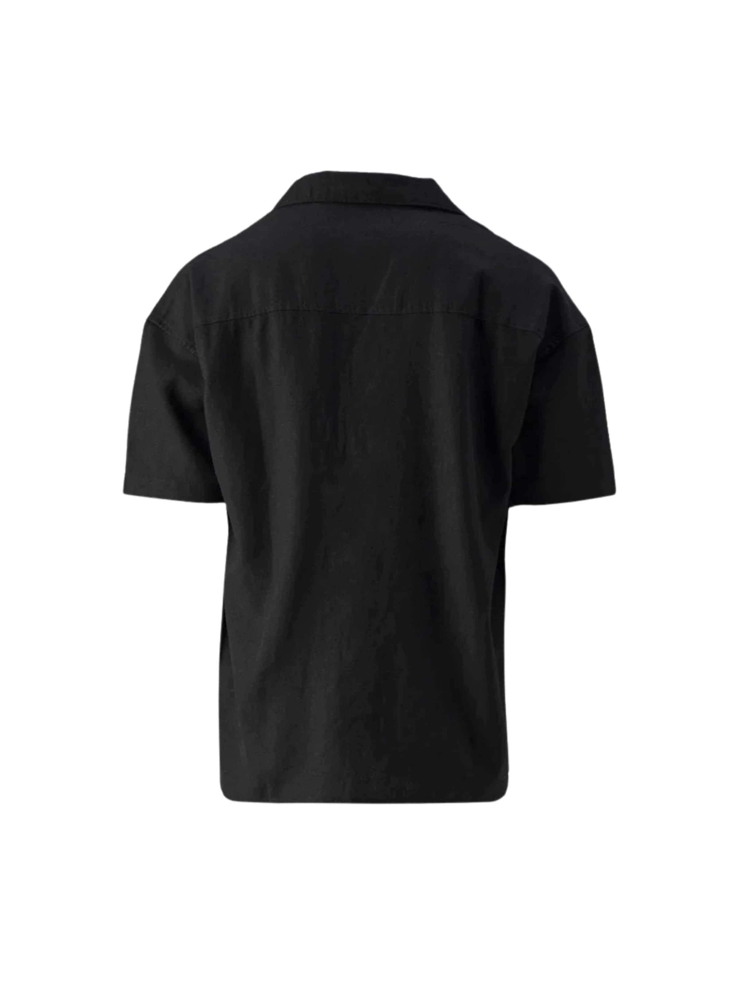 Denim Project Regular Fit Shirt ' DP Linen ' in Schwarz