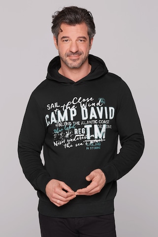 CAMP DAVID Sweatshirt in Black: front