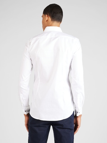BOSS Black Slim fit Poslovna srajca 'H-HANK-TUX1' | bela barva