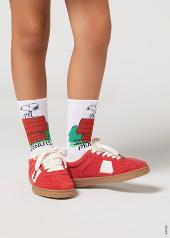 CALZEDONIA Socken 'PEANUTS | SNOOPY' in Weiß