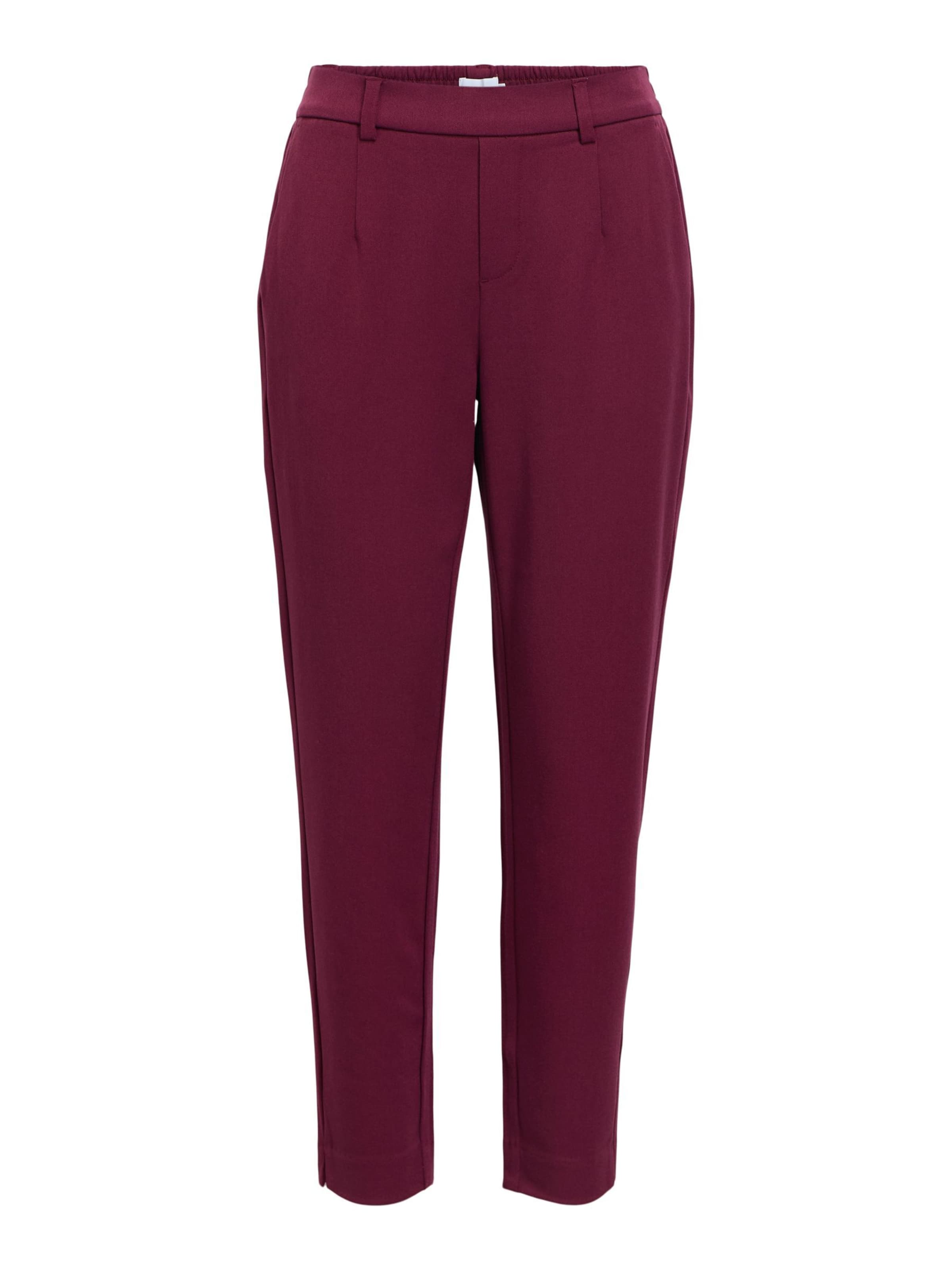 OBJECT Slim fit Pleat-Front Pants 'OBJILisa' in Red: front