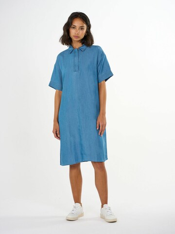 KnowledgeCotton Apparel Summer Dress in Blue: front