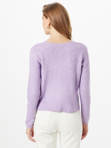 PIECES Knit Cardigan in Purple