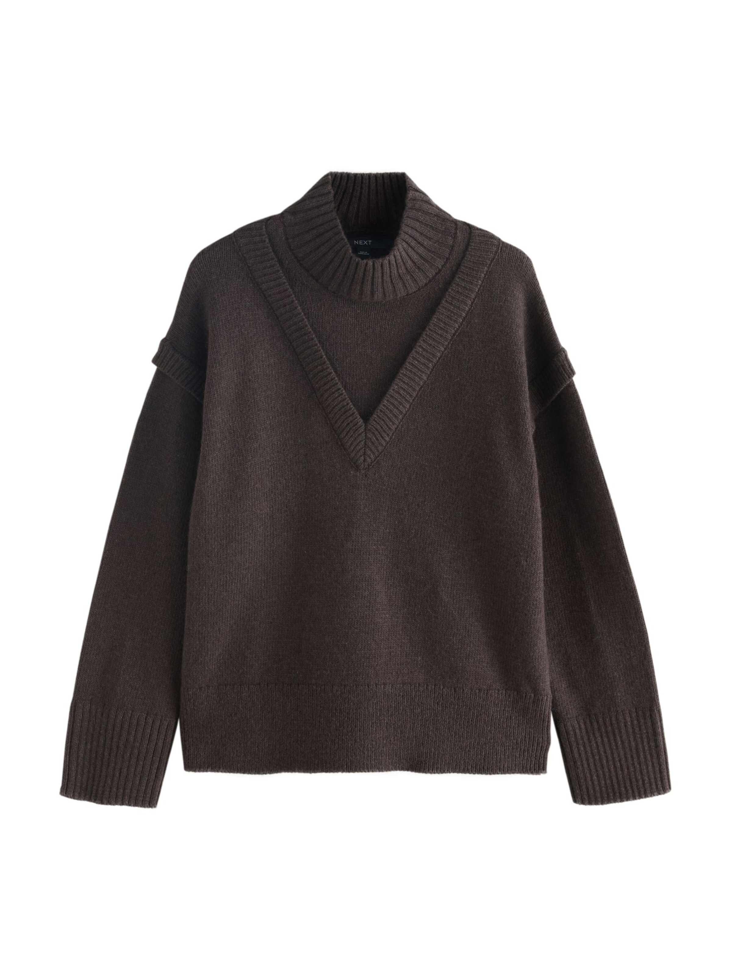 Next Pull-over en chocolat, Vue avec produit