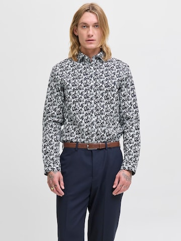 JACK & JONES Regular fit Button Up Shirt 'JPRBl A Black Pool' in Blue: front