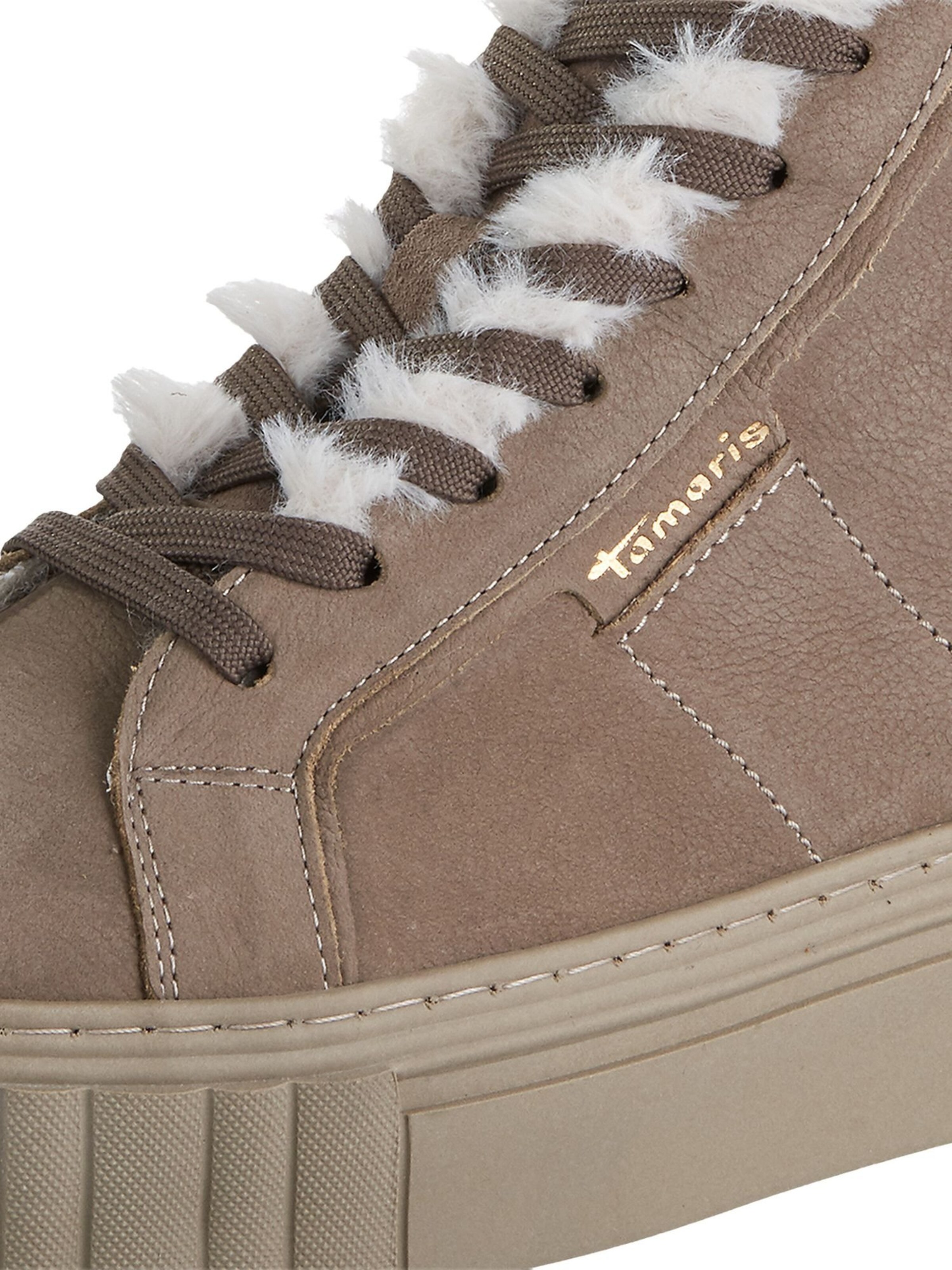 Tamaris Lace-up bootie in Beige