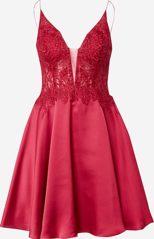 Robe de cocktail Laona en rouge : devant