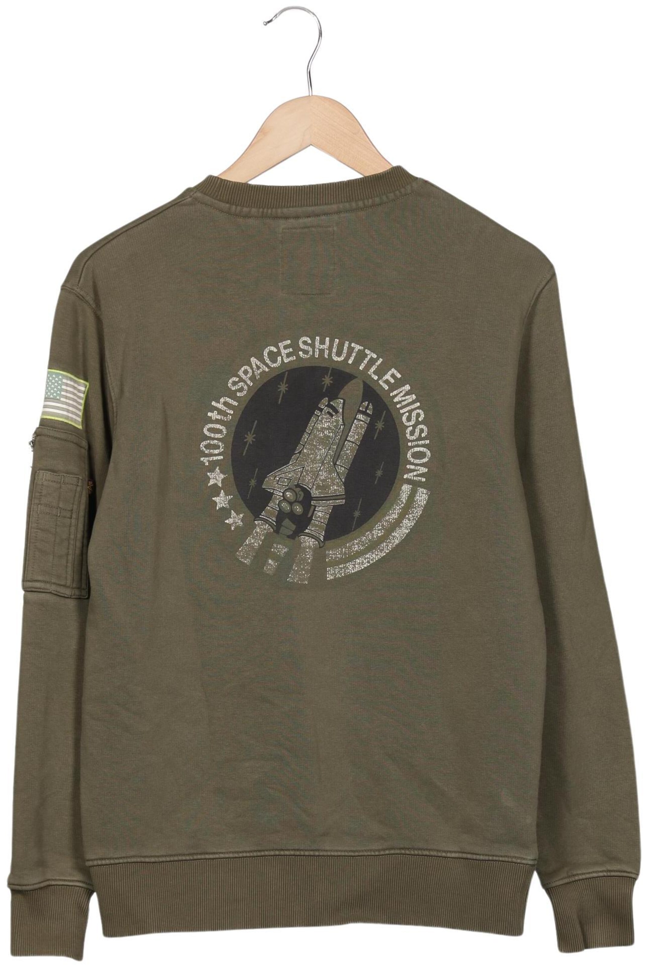ALPHA INDUSTRIES Sweatshirt & Zip-Up Hoodie in S in Green