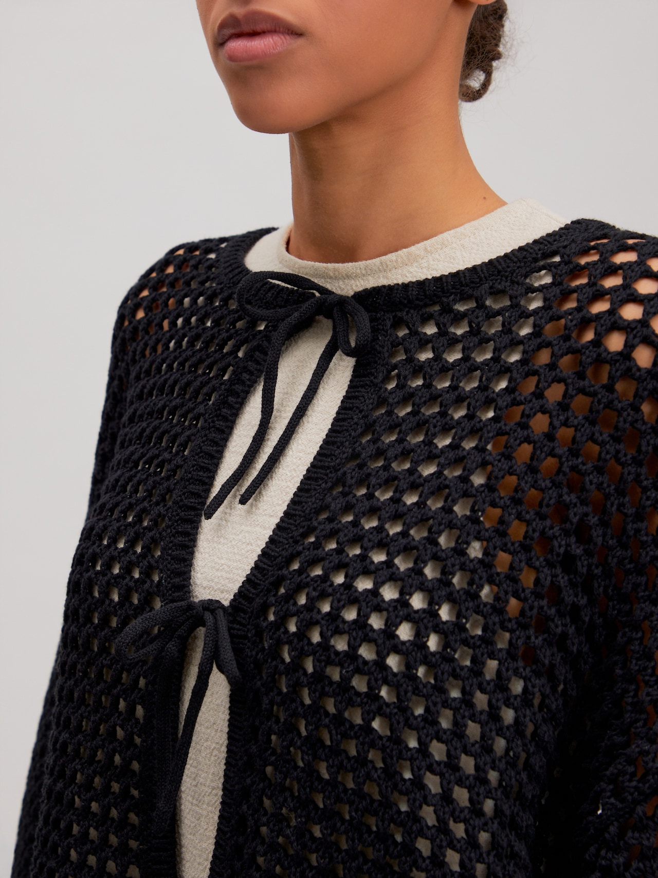 EDITED Producten Gebreid vest 'Salma' Zwart