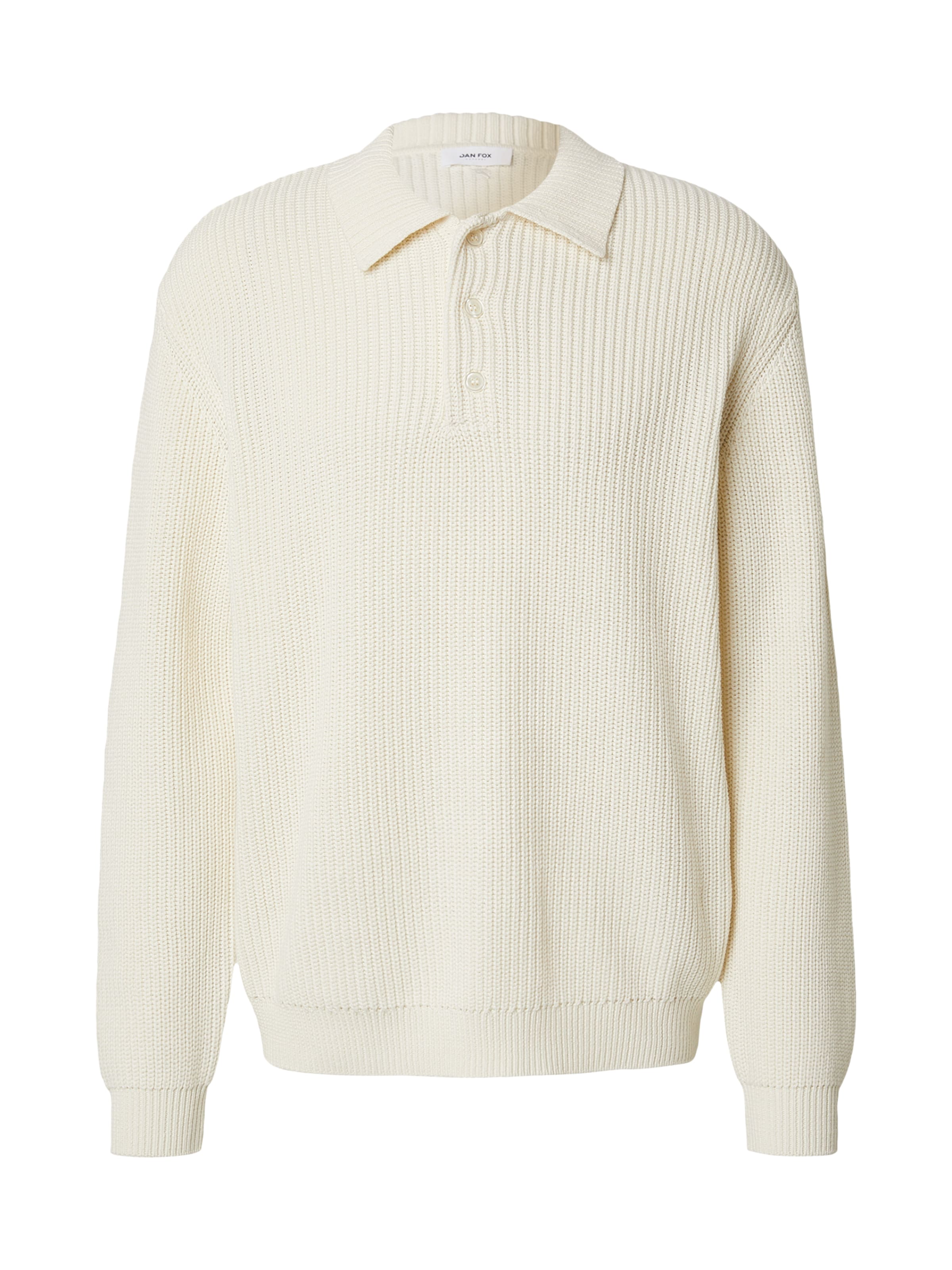 DAN FOX APPAREL Pulover 'Luca' | off-bela barva, Prikaz izdelka