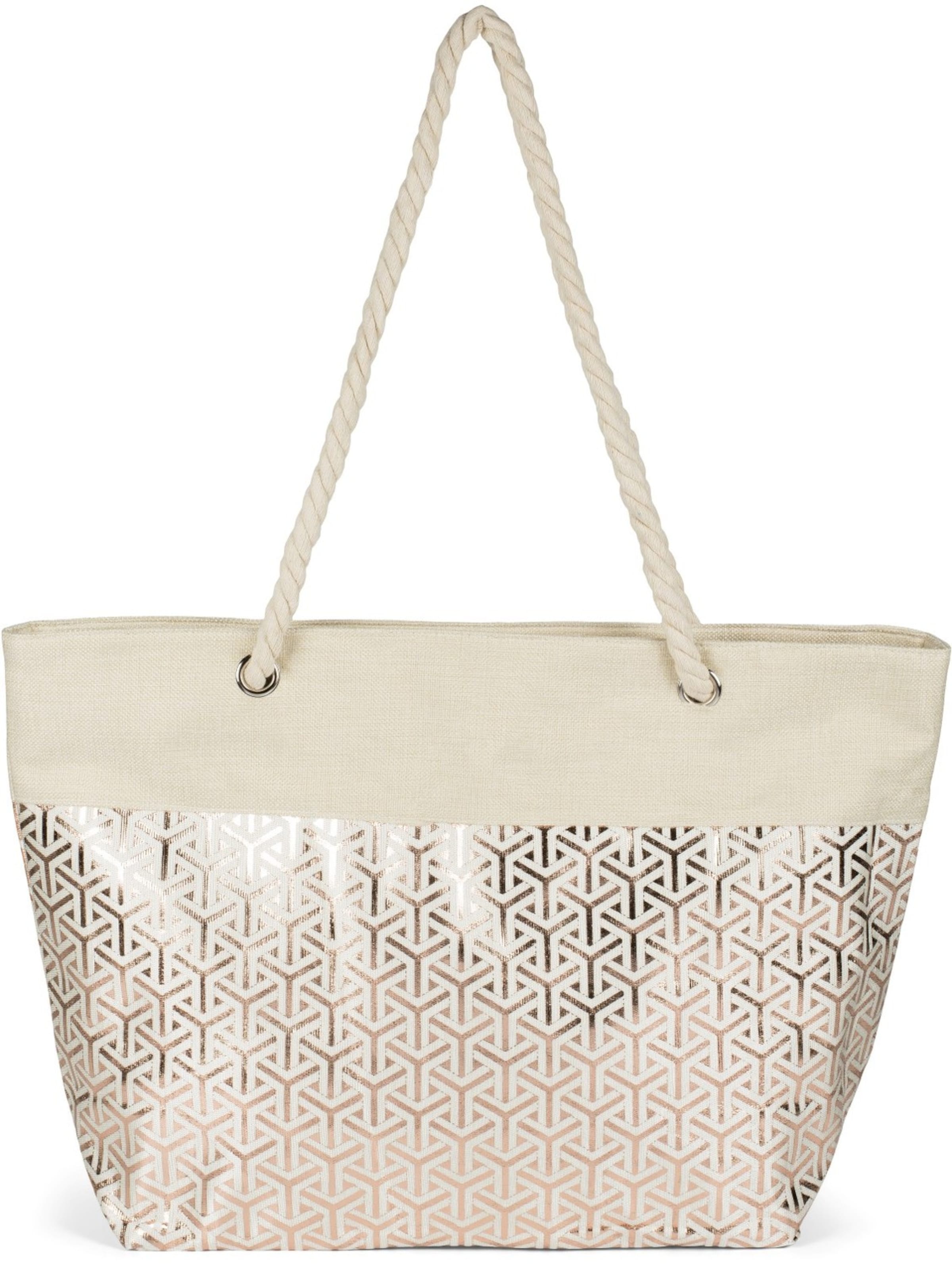 styleBREAKER Strandtasche 'Strandtasche metallic Infinity Würfel'‌‌‌ in rosegold, Produktansicht